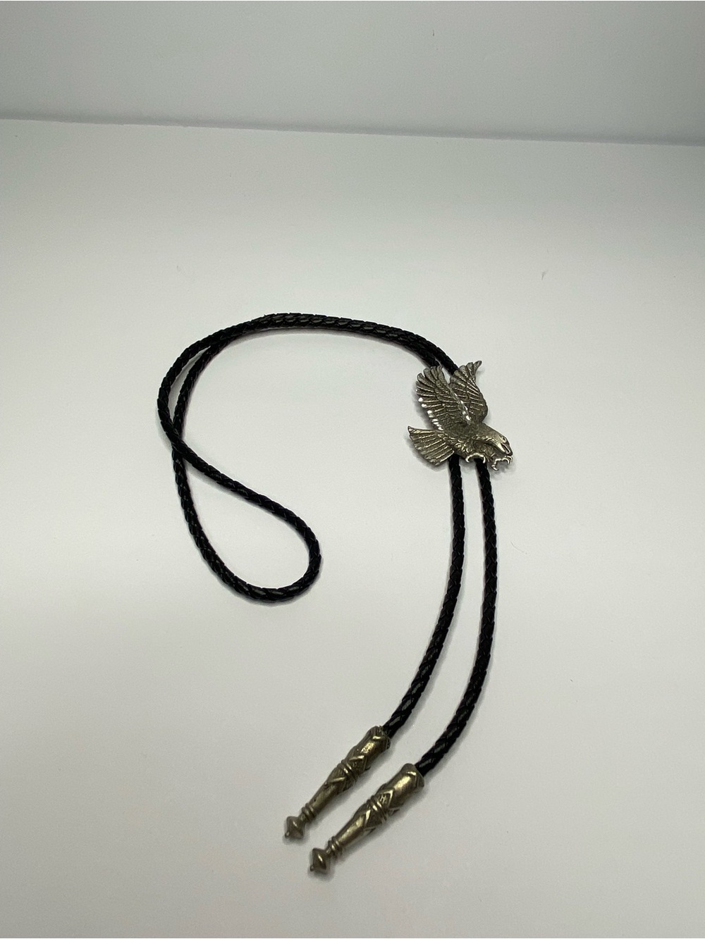 VTG 1989 EJC Pewter Eagle Bolo Tie Western